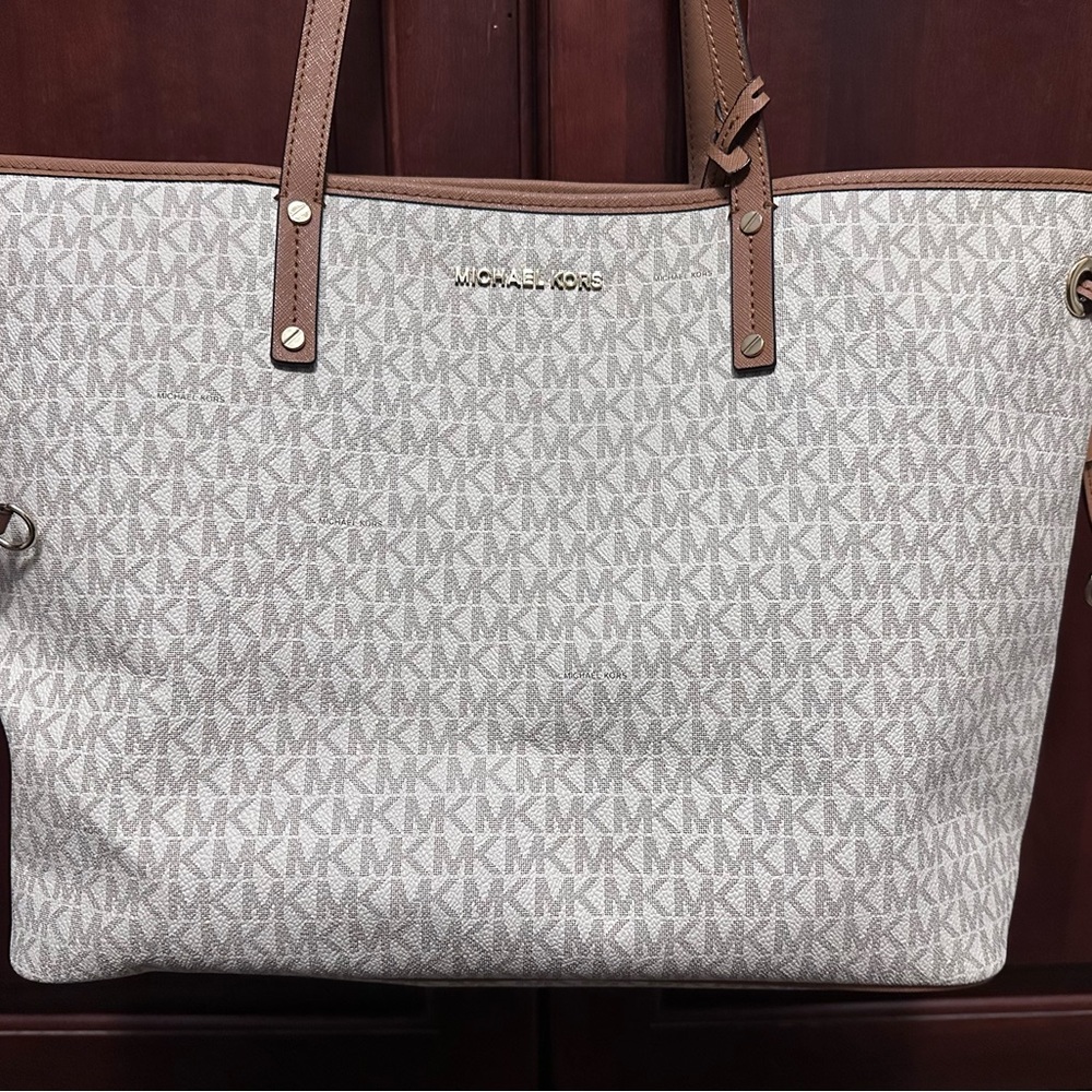 Michael Kors Brown and Cream Signature Tote